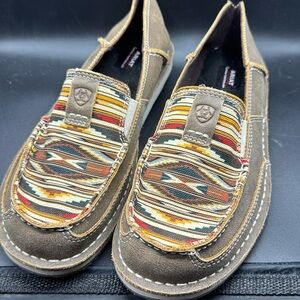 Ariat Brown Loafers with Colorful Pattern